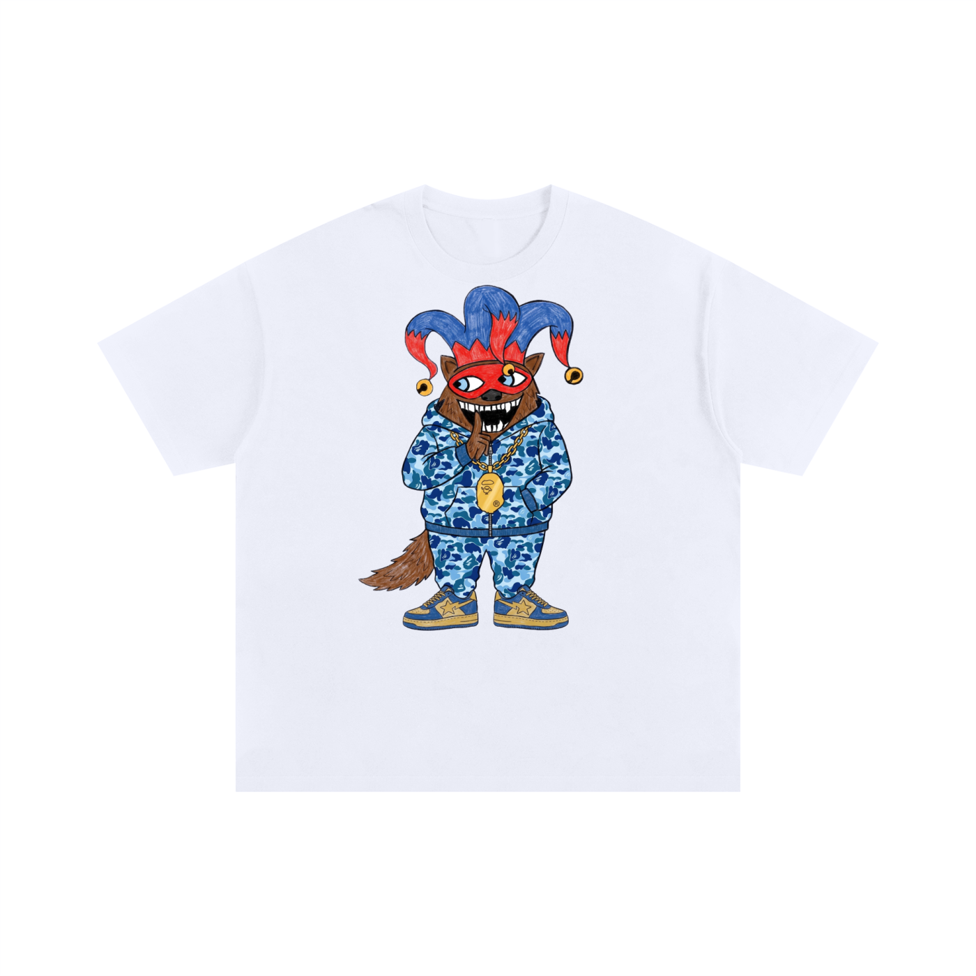 Crypto Barn Jester Wolf Shirt